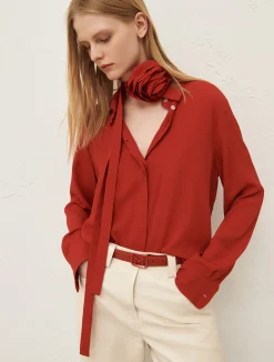 Camicia In Seta Con Fiore*Marella Clearance