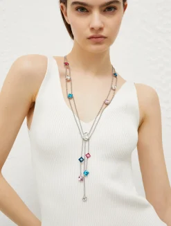 Collana Lunga Con Cristalli Multicolor*Marella New