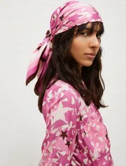 Foulard In Seta Stampa Stelle*Marella New