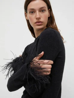 Maglia Con Piume Di Struzzo*Marella New