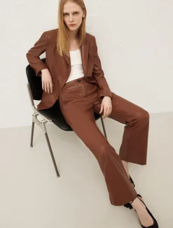 Pantaloni Flare In Jersey Spalmato*Marella Outlet